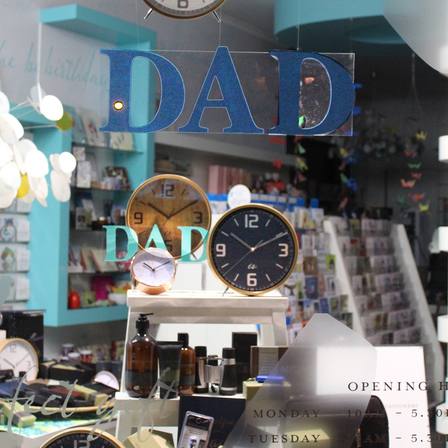 Visual Merchandising window display Father's Day